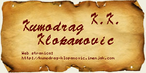 Kumodrag Klopanović vizit kartica